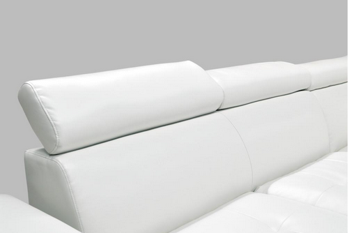 Oscar - Leatherette Sectional  - White - Right Chaise (Ottoman available)