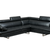 Oscar - Leatherette Sectional  - Black - Right Chaise (Ottoman available)
