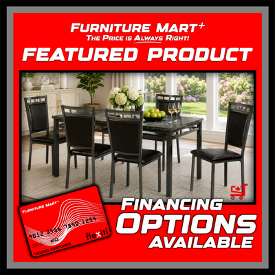 1240 7 Piece Faux Marble Dining Set