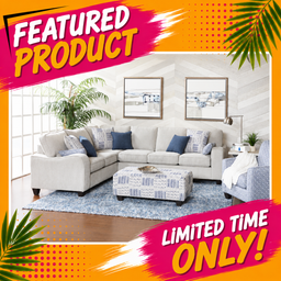 6090 - Chenille Light Grey Sectional