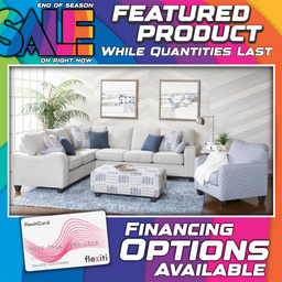 6090 - Chenille Light Grey Sectional