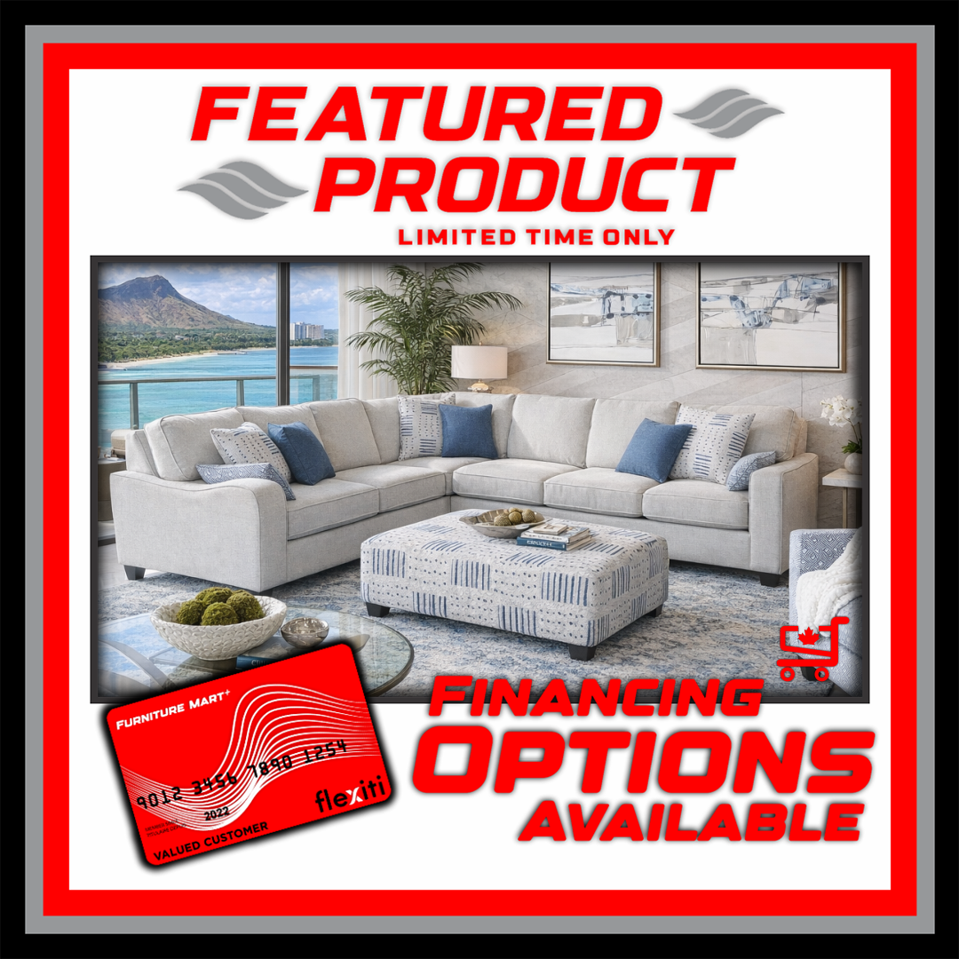 6090 - Chenille Light Grey Sectional