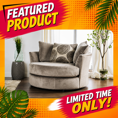 6122 Grey Champion Swivel Cuddle Chair