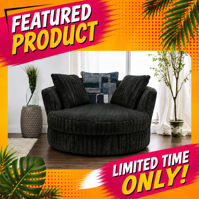6129 Galactic Charcoal Swivel Cuddle Chair