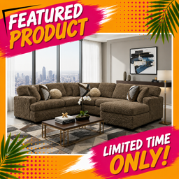 6255 - Ultra Plush Sectional - Brown