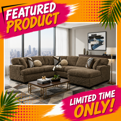 6255 - Ultra Plush Sectional - Brown