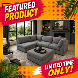 Solterra Modular Sectional with Ottoman - Grey