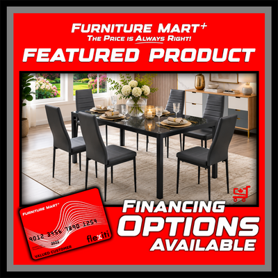 T5051 Glass Top 7 Piece Dining Set - Grey
