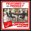 T5051 Glass Top 7 Piece Dining Set - Grey