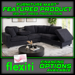 Condor Reversible Fabric Sectional - Black