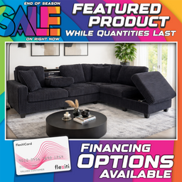 Condor Reversible Fabric Sectional - Black