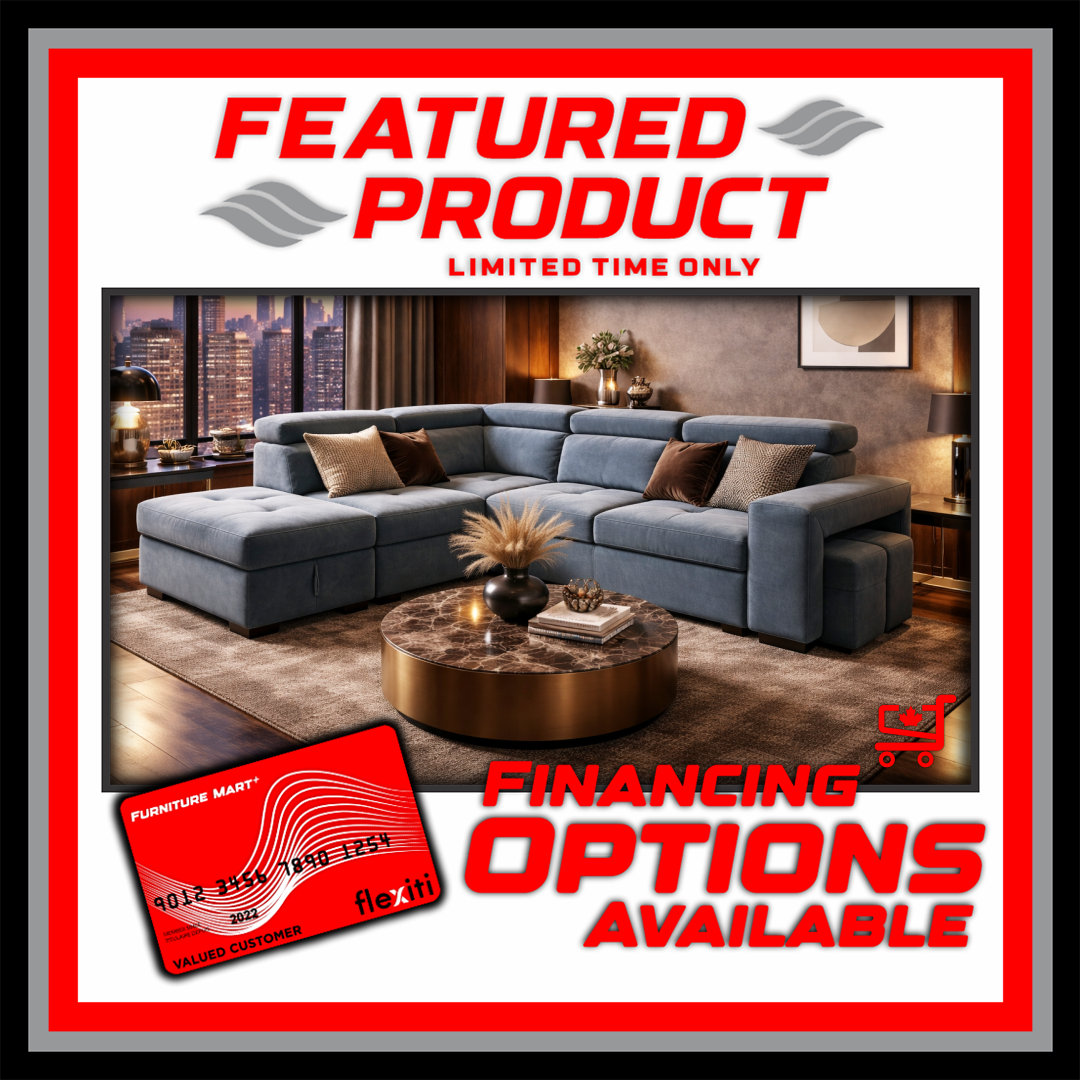Dante L Shaped Fabric Sofabed Sectional with Stools