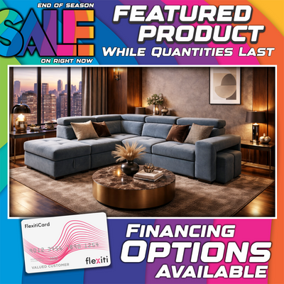 Dante L Shaped Fabric Sofabed Sectional with Stools