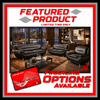 Kingston - Sofa Set Faux Leather - Black