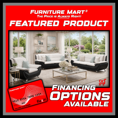 Kingston - Sofa Set Faux Leather - White and Black