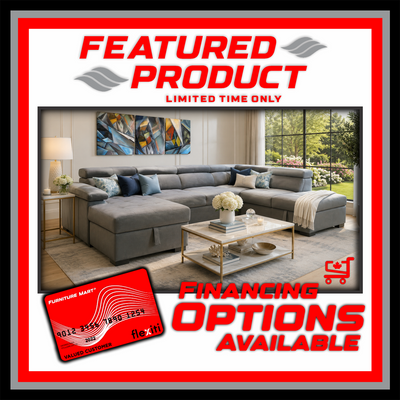 Strata U-Shaped Fabric Sectional Sofabed with Storage